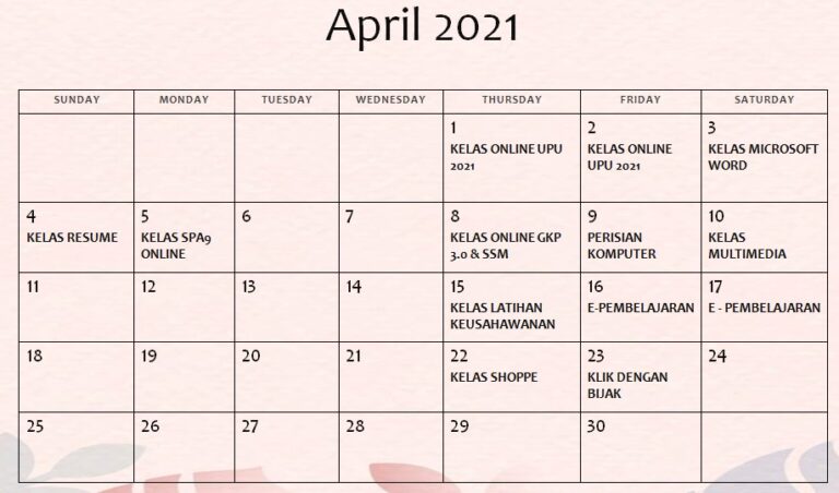 KELAS APRIL 2021